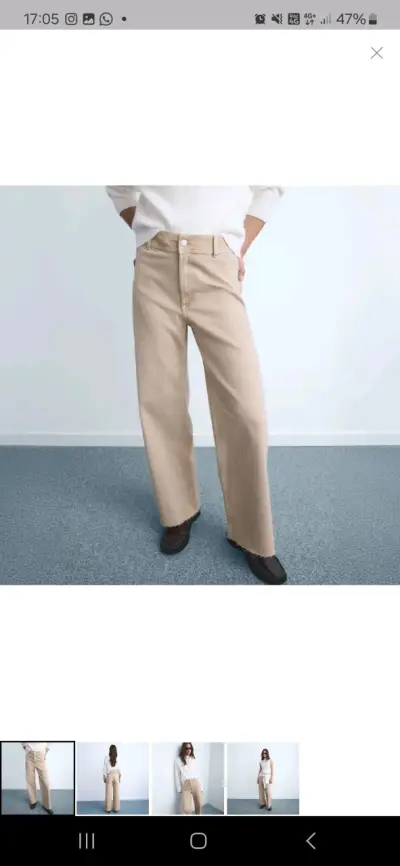 Jeans beige mango - miniatura 2