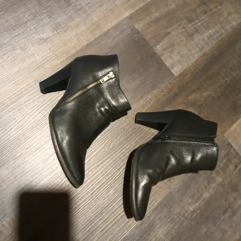Botines de cuero negro Bruno Rossi T38 - 3