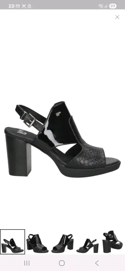 Sandalias de tacón negras 16HRS - miniatura 3