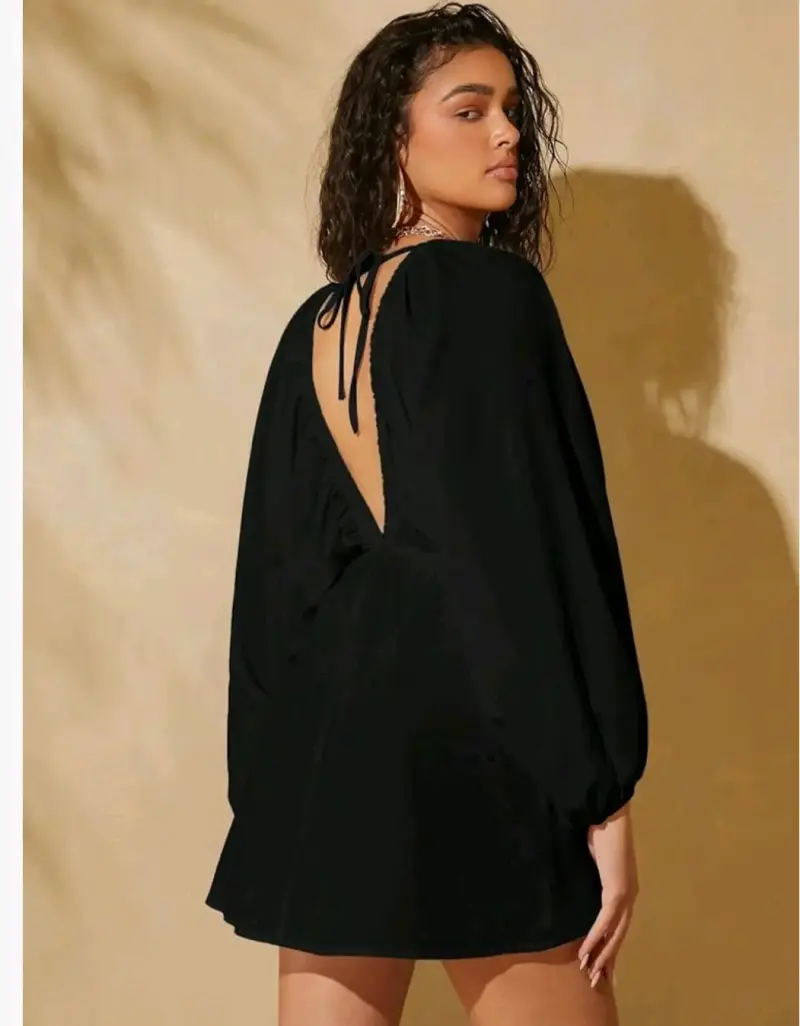 Vestido corto negro elegante talla M/L - 2