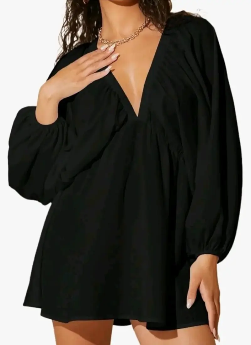 Vestido corto negro elegante talla M/L - 3