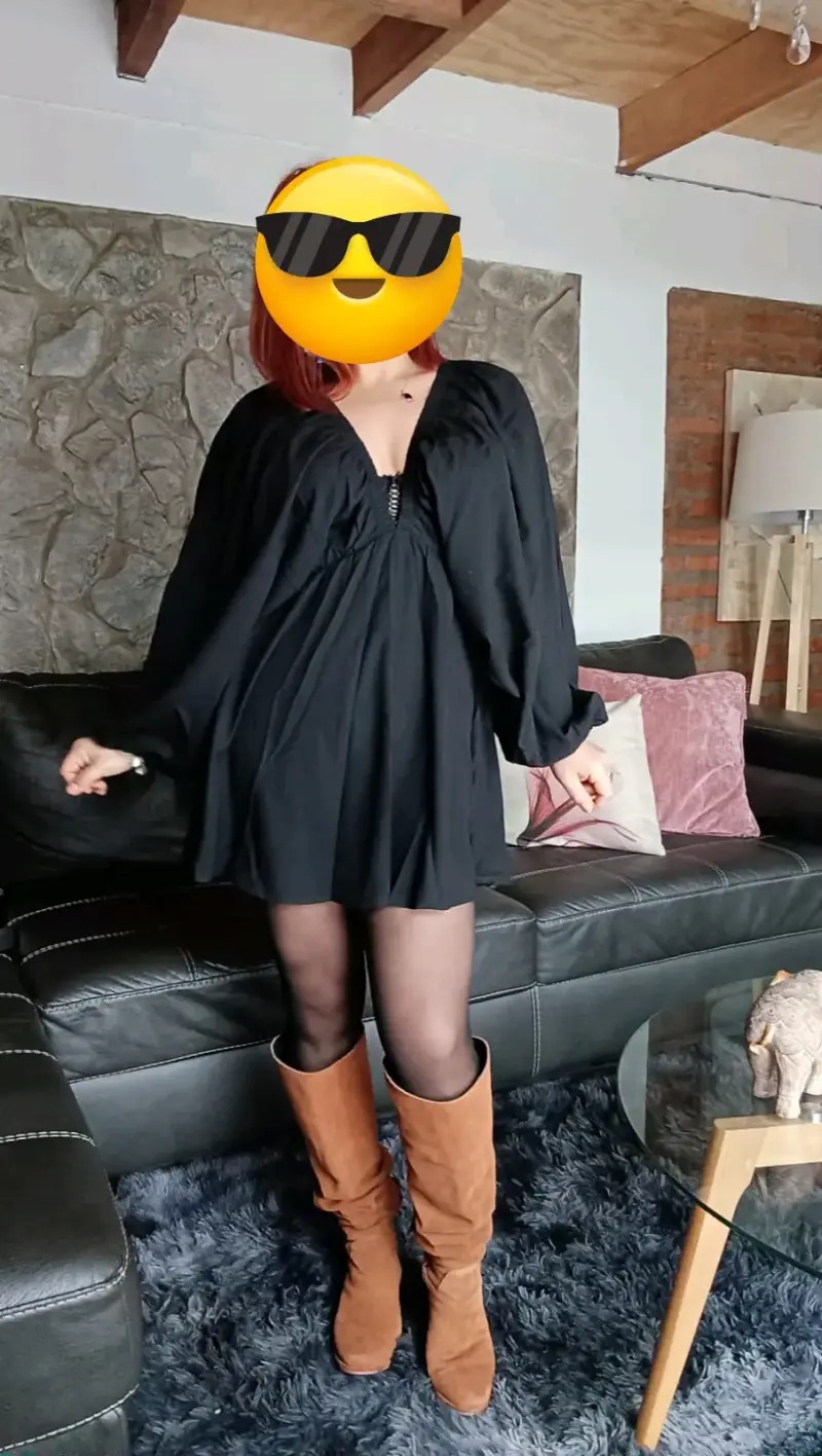 Vestido corto negro elegante talla M/L - 4