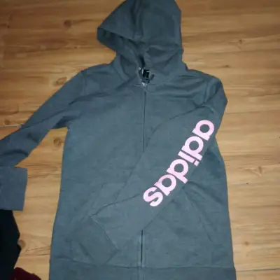 Polerón gris con capucha Adidas - miniatura 1