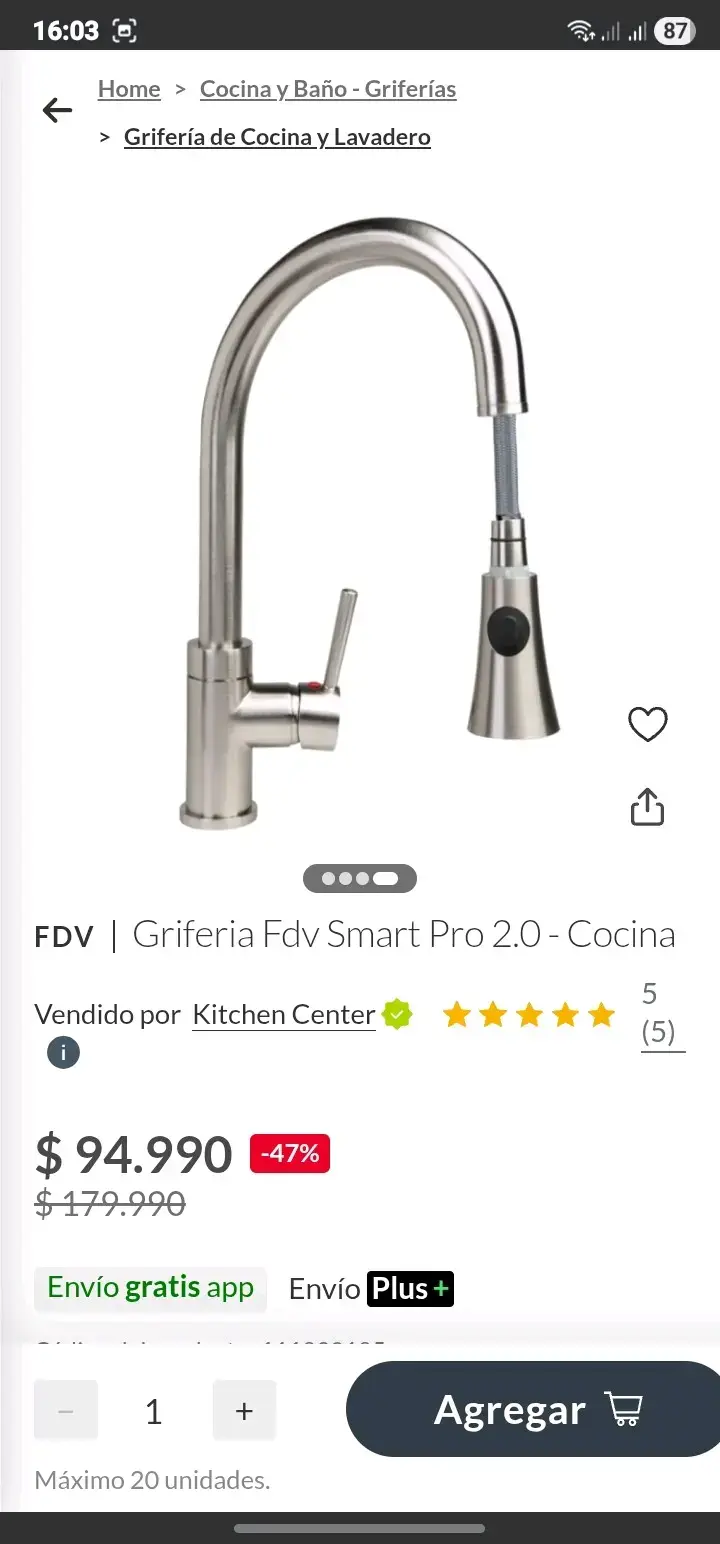 Grifería de cocina FDV Smart Pro - 1