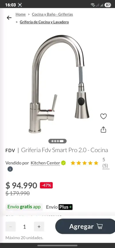 Grifería de cocina FDV Smart Pro - miniatura 1