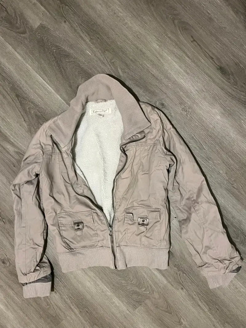 Chaqueta beige forrada mujer - 1