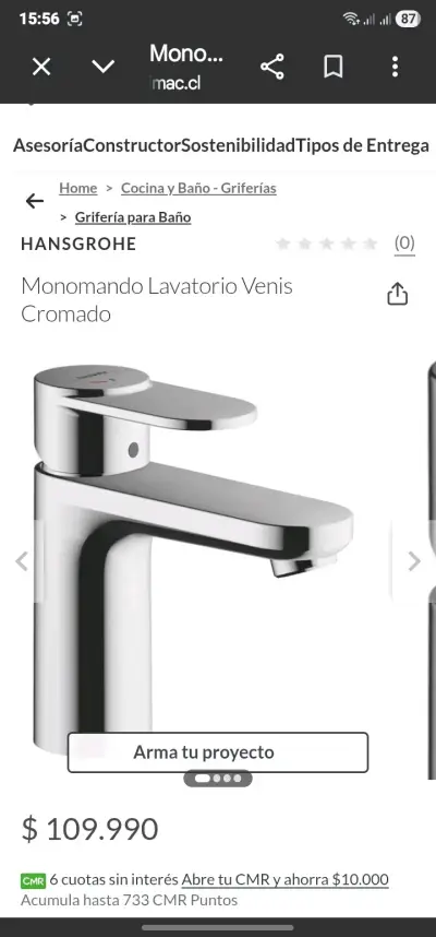 Monomando lavatorio cromado Hansgrohe - miniatura 1
