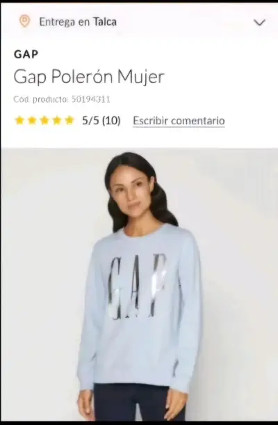 Polerón GAP Mujer Celeste - miniatura 1