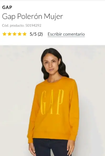 Polerón Gap amarillo mujer nuevo - miniatura 1