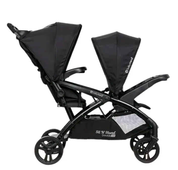 Coche para bebé plegable negro - 4