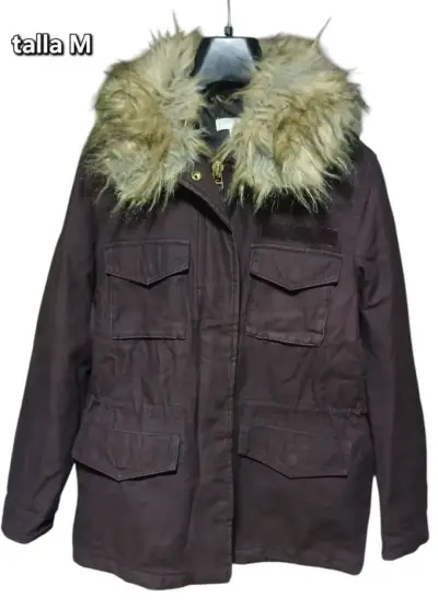 Parka con capucha de piel sintética - miniatura 1