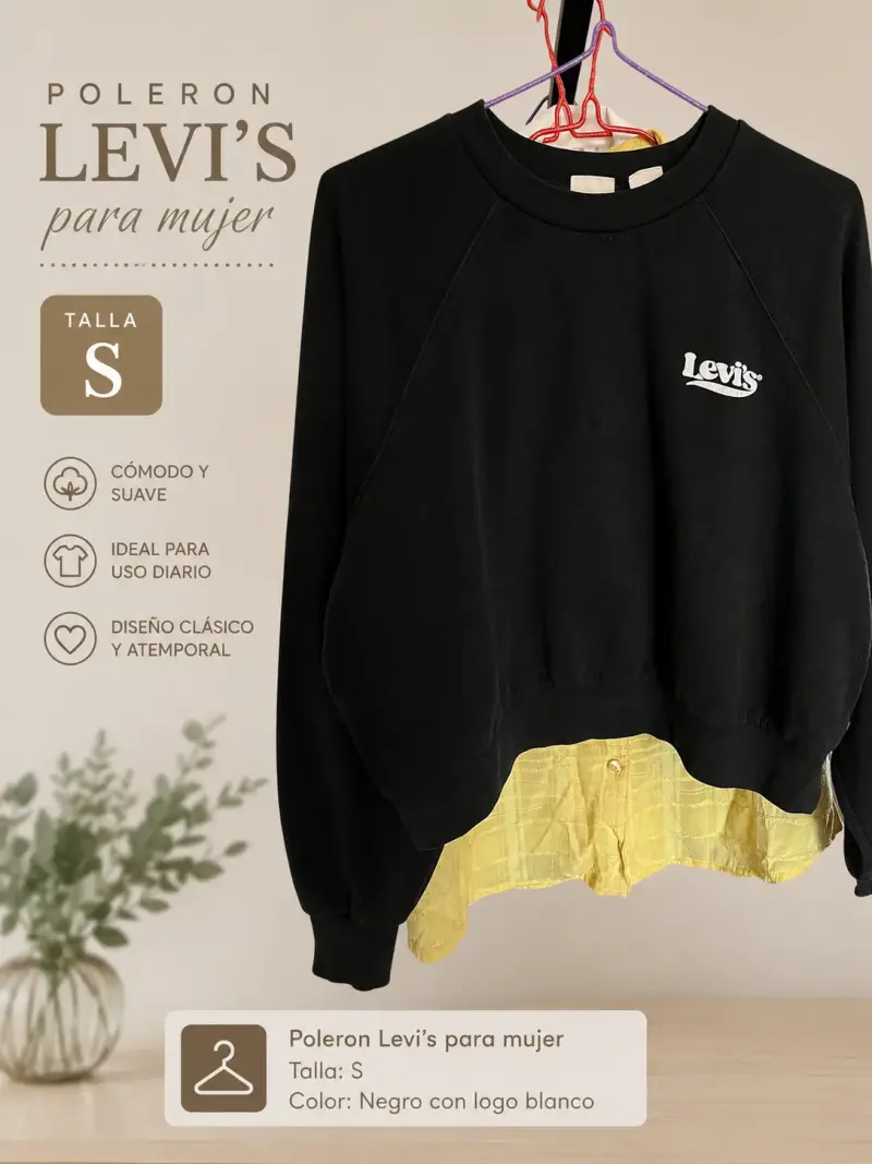 Polerón negro Levi's para mujer - 1