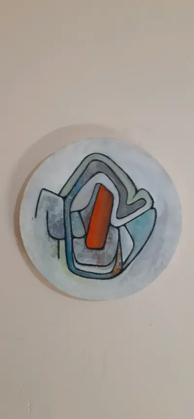 Cuadro abstracto gouache sobre tela 25cm - miniatura 1