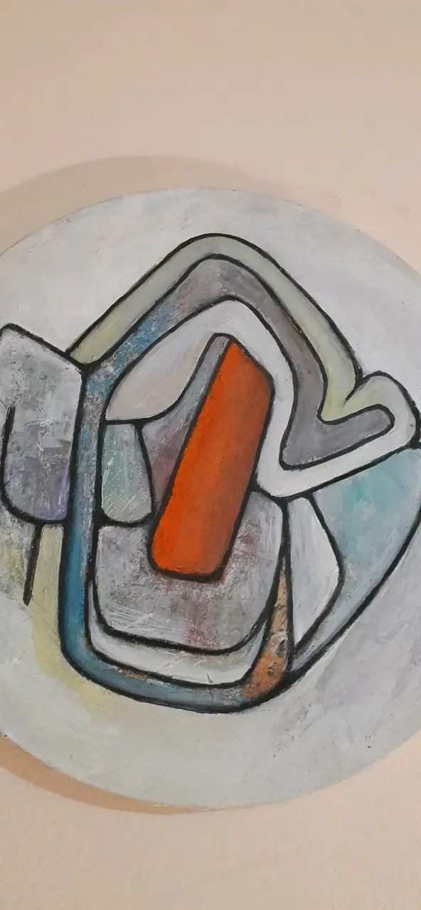 Cuadro abstracto gouache sobre tela 25cm - 2