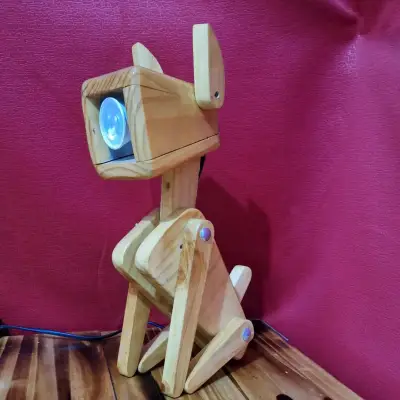 Lámpara proyector de madera - miniatura 2