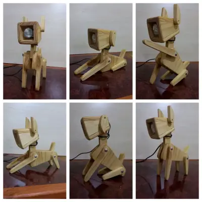 Lámpara proyector de madera - miniatura 3