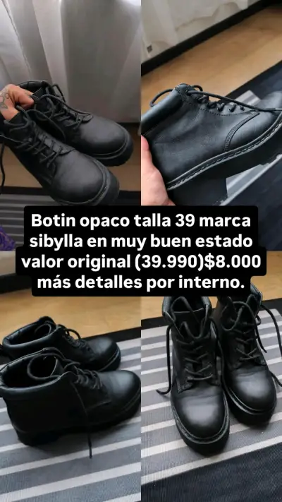 Botines negros talla 39 Sibylla - miniatura 1