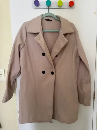 Abrigo beige doble botonadura - miniatura 1