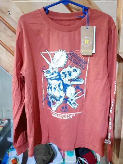 Polera infantil T-Rex beige y de niña - miniatura 2