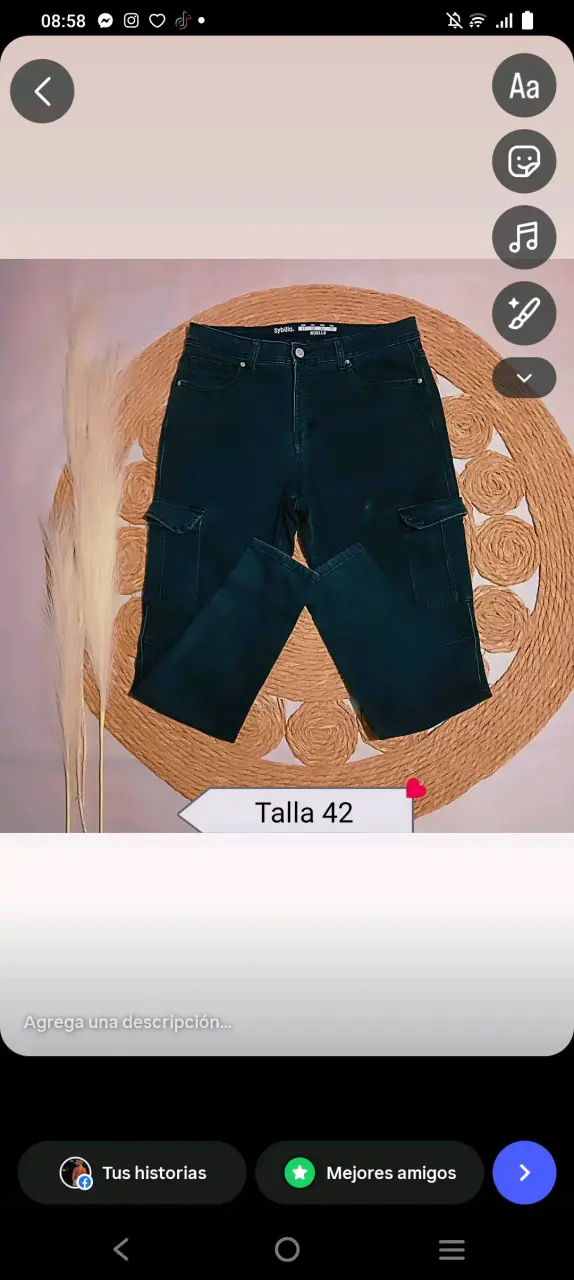 Jeans negros talla 42 Sybilla
