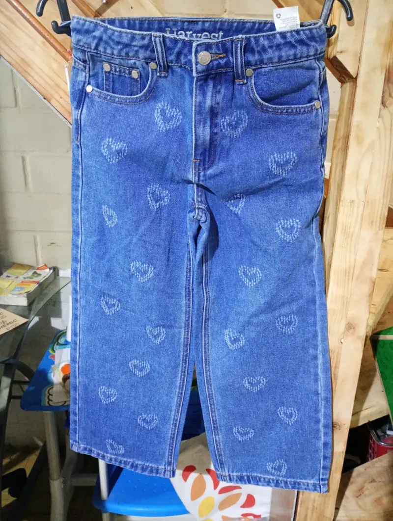 Pantalones de mezclilla con lazo niña - 2