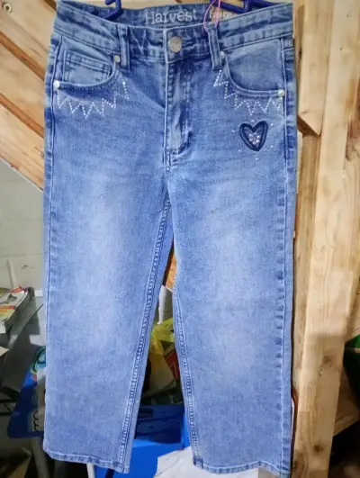 Pantalones de mezclilla con lazo niña - miniatura 4