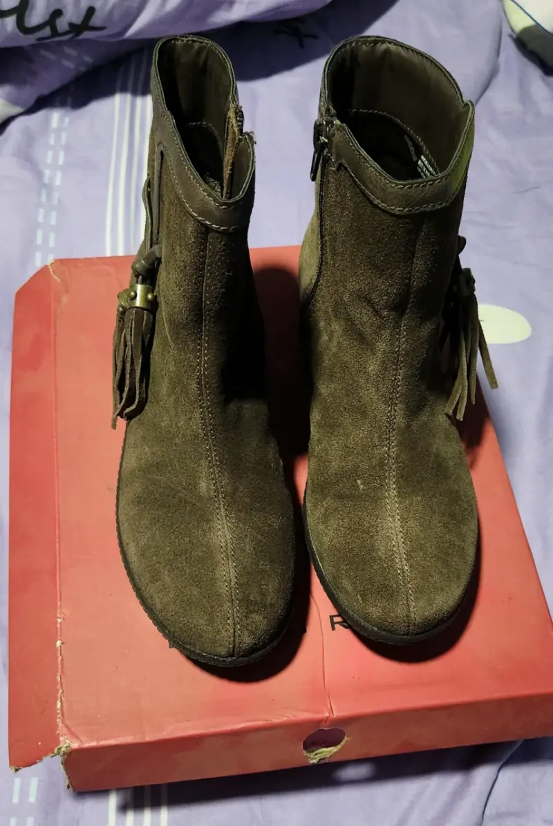 Botines de cuero café - 3