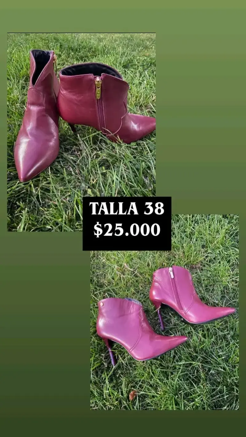 Botines burdeos de cuero