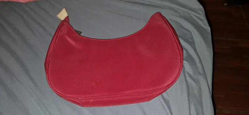 Cartera de hombro roja y beige - 3