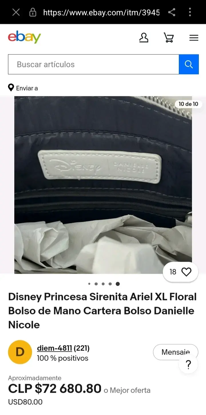 Cartera con diseño tropical,princesa sirenita Arie - 2