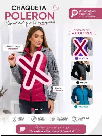 Chaqueta polerón fucsia - miniatura 1