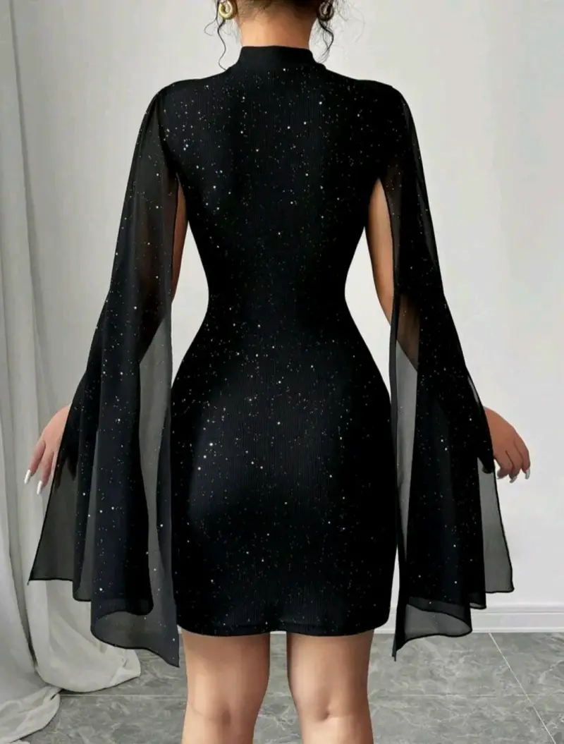 Vestido negro con brillos espaciales - 2