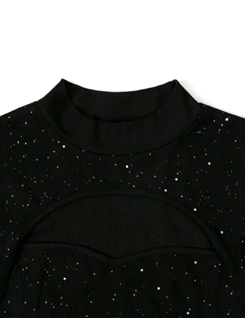 Vestido negro con brillos espaciales - 5