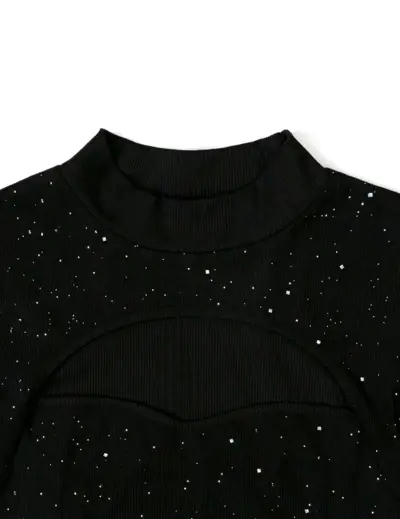 Vestido negro con brillos espaciales - miniatura 5