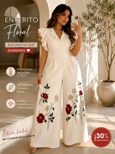 Enterito floral elegante - miniatura 1