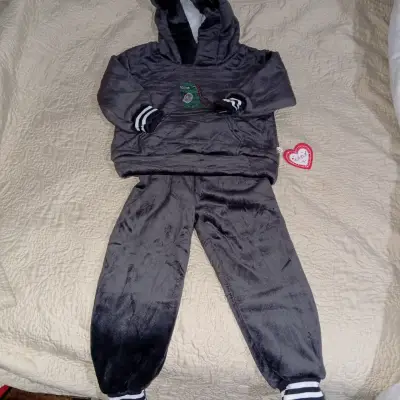Conjunto polar gris con capucha - miniatura 1
