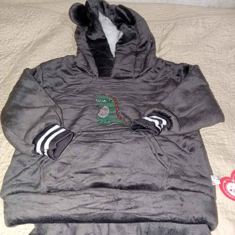 Conjunto polar gris con capucha - 2