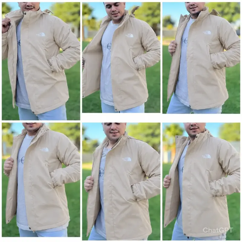 Chaqueta beige The North Face impermeable