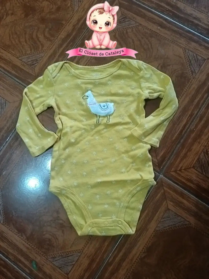 Body de bebé amarillo con llama
