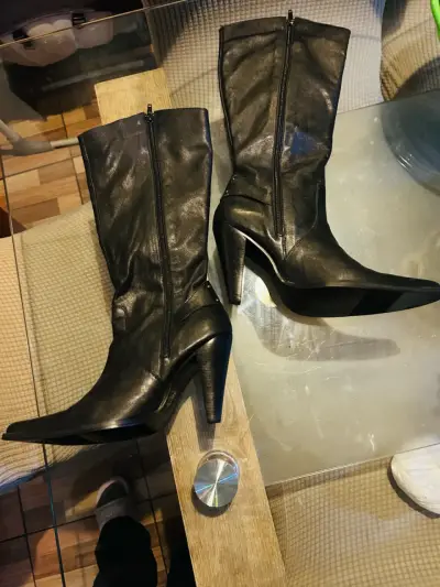 Botines negros de cuero - miniatura 4
