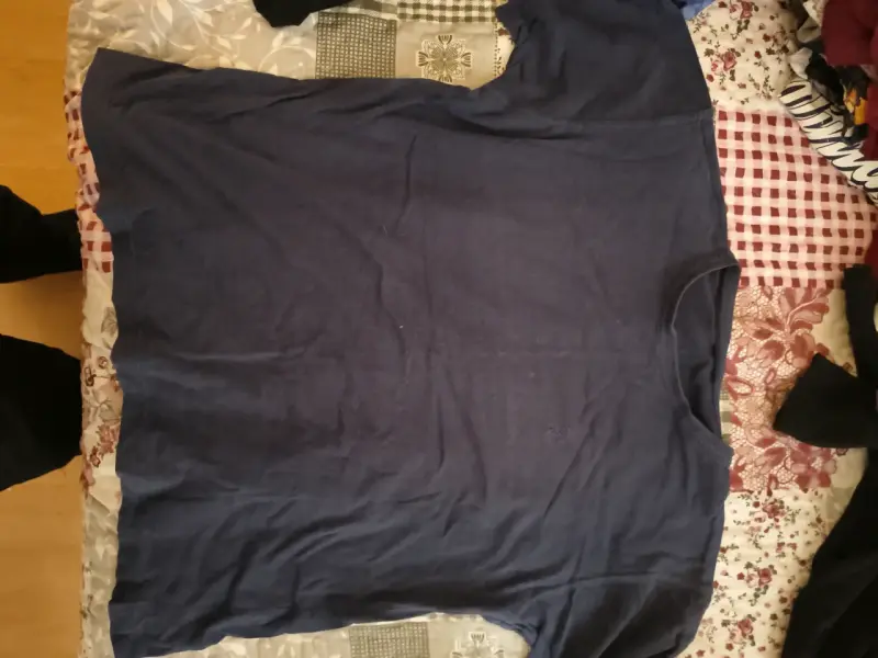 Polera azul manga corta