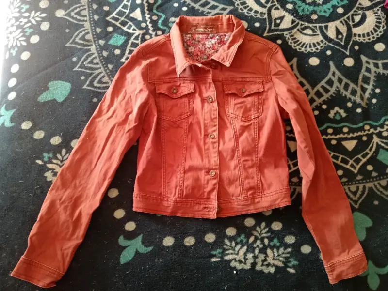 Chaqueta jean naranja talla S