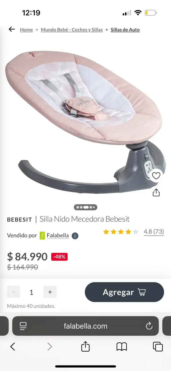 Silla mecedora para bebé rosa - 3