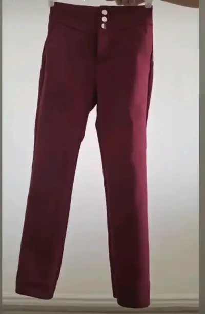 Pantalones burdeos elegantes - miniatura 1