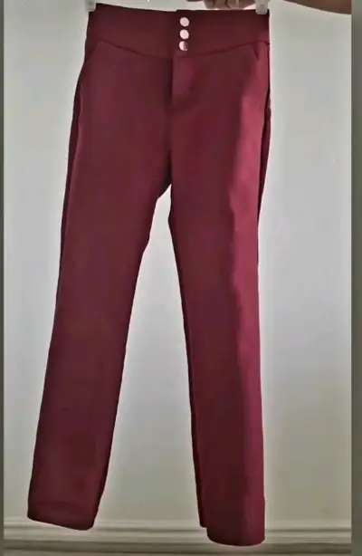 Pantalones burdeos elegantes - miniatura 2