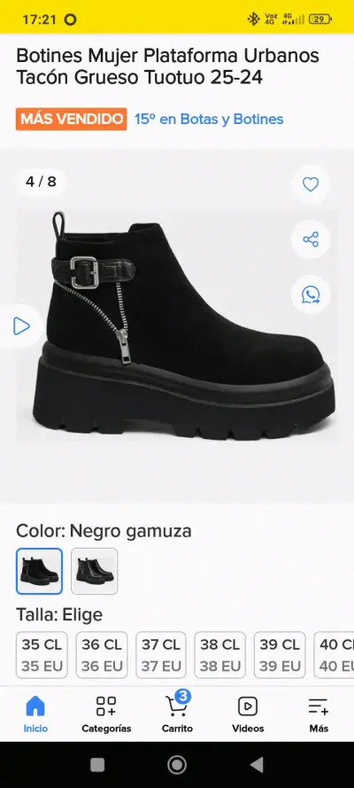 Botines negros de plataforma - miniatura 1