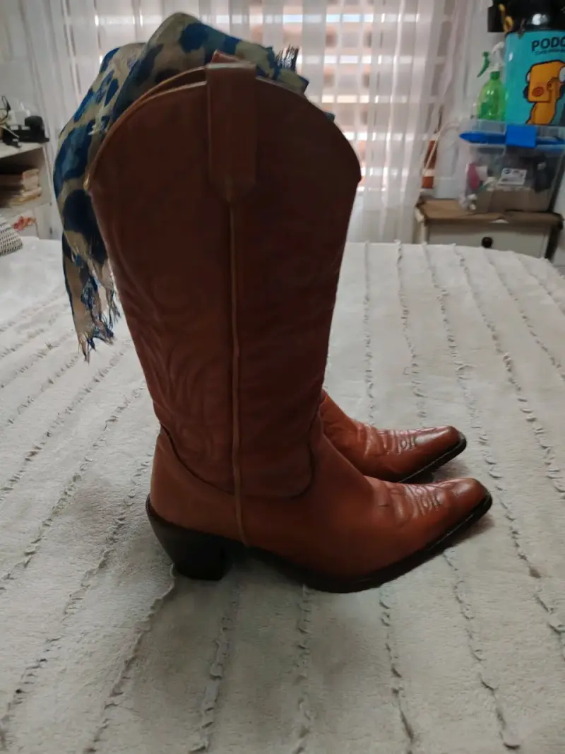 Botas vaqueras cuero café 39 - 3