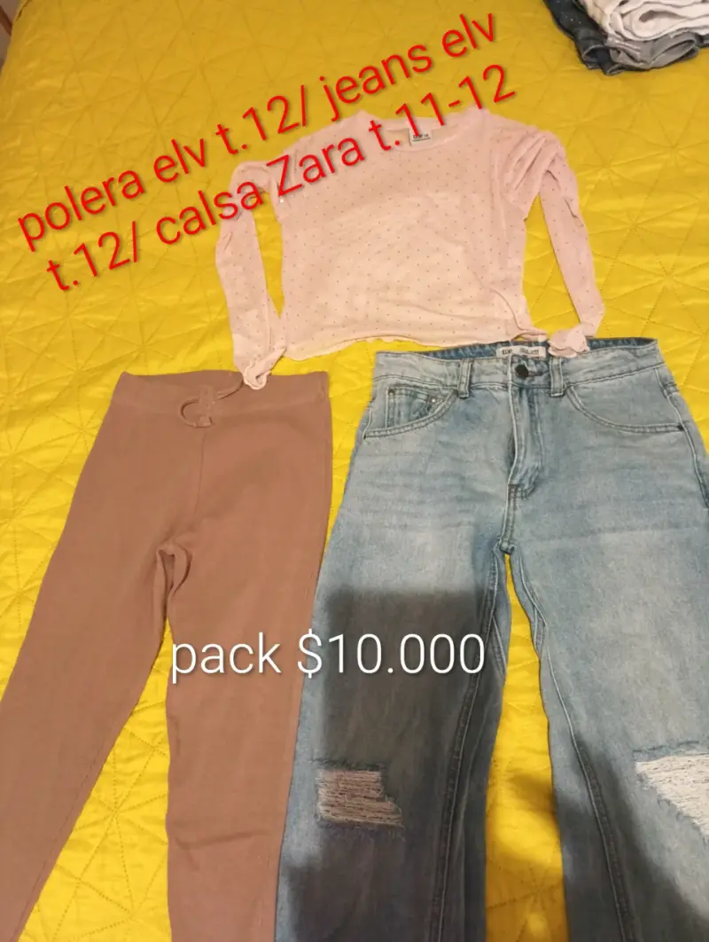 Pack polera, jeans y calza t.12