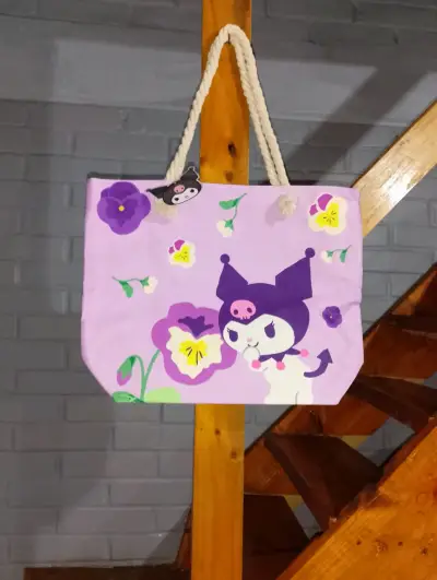 Bolso Morado nuevo con etiqueta con diseño Kawaii - miniatura 1