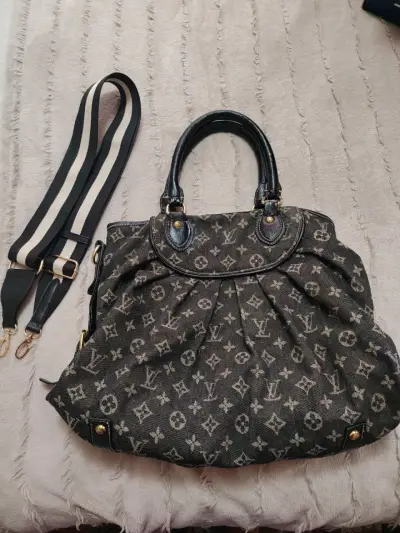 Bolso de tela estampado negro - miniatura 1